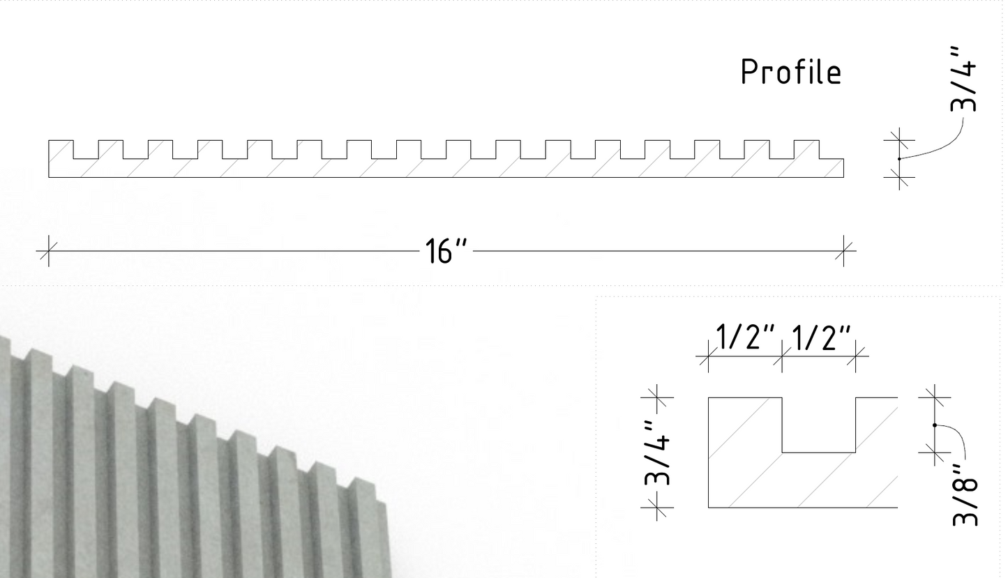 Granite Groove 3D Ribbed Panel