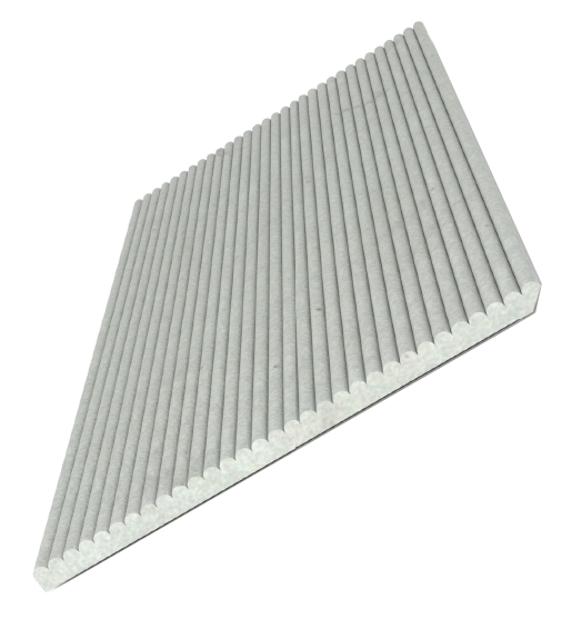 Satin Streamline 3D Ribbed Panel - Corner