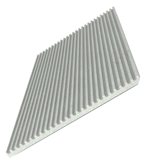 Silhouette Striped 3D Ribbed Panel - Corner