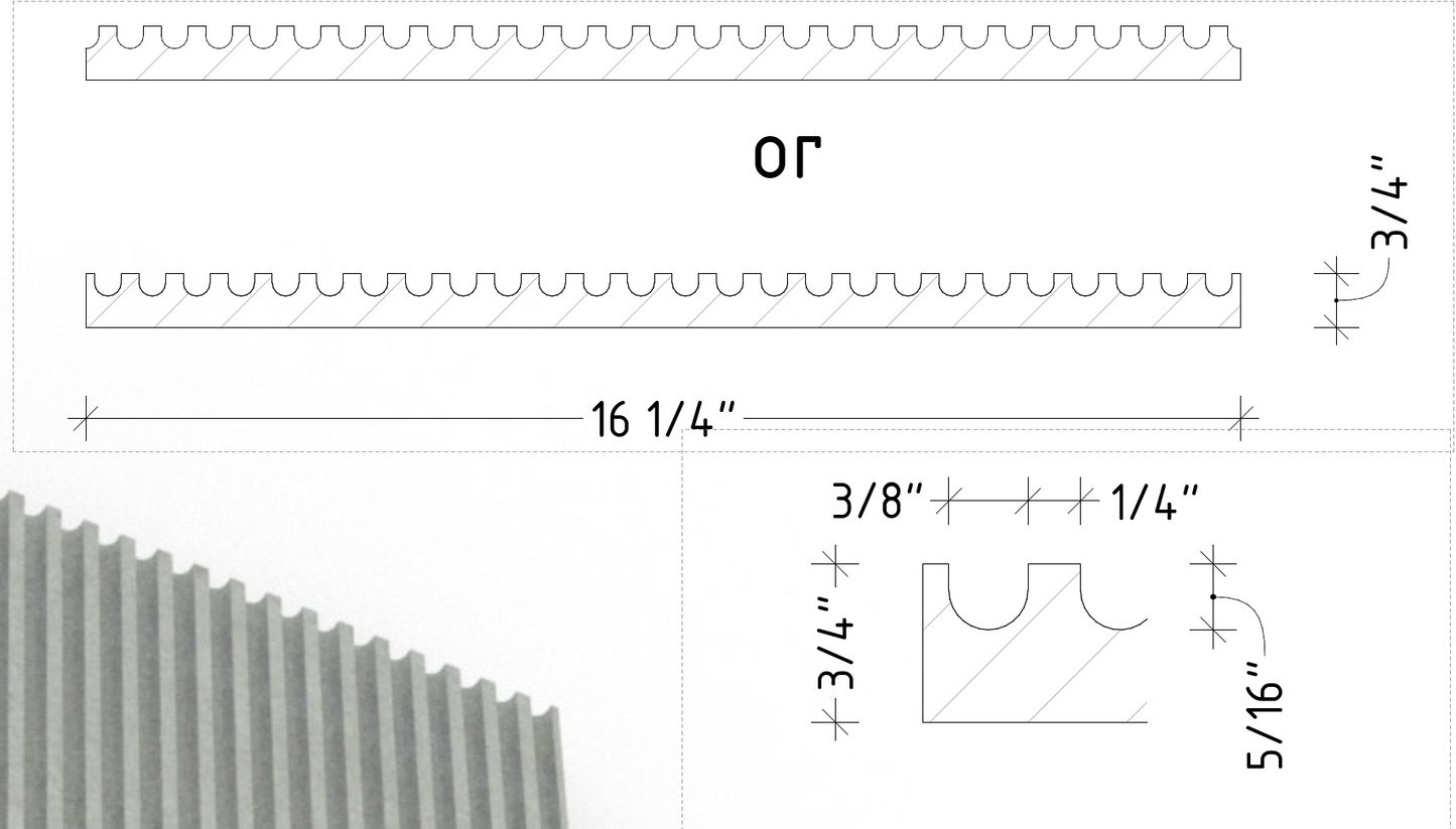 Silhouette Striped 3D Ribbed Panel